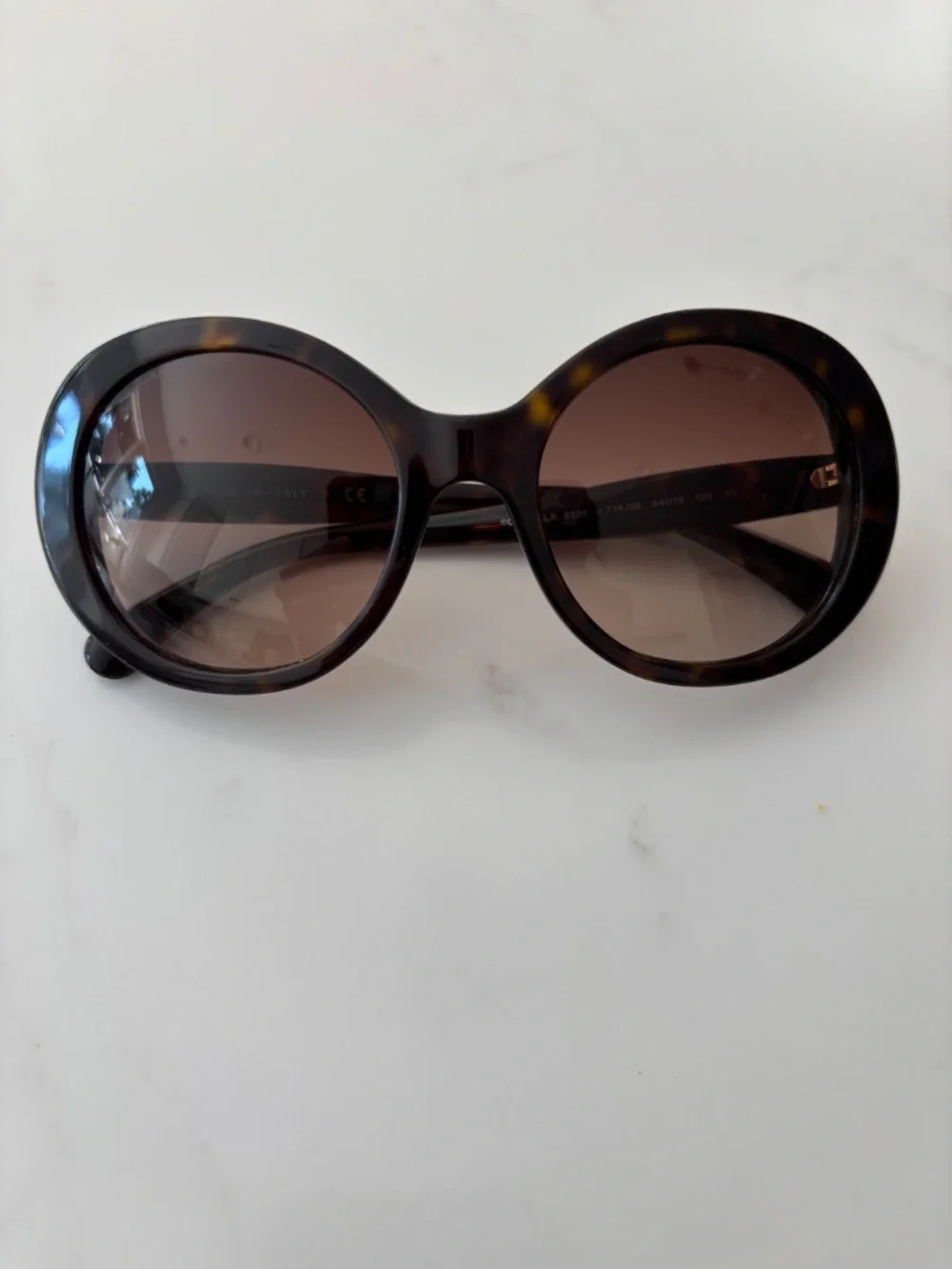 CHANEL Tortoise Shell Oversized Frame Gradient Tint Sunglasses